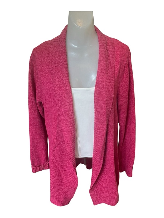 L.L. Bean Sweaters - L.L. Bean Open-Front Magenta Pink Shawl Collar Cardigan size M